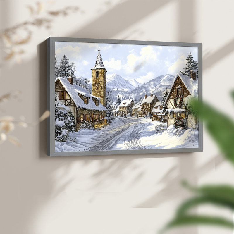 Chirstmas Art-CCXCIX -Framed Print - Restickable, Gris, H 16 po x l 20 po