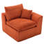 Canapé moderne en nuage avec flexibilité modulaire à 2 modules, revêtement en velours côtelé orange, rembourrage en mousse haute densité, housses de coussin amovibles, siège incurvé confortable pour le salon et les appartements, moelleux