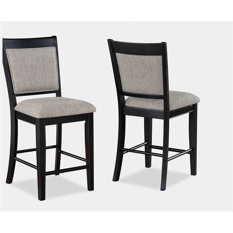 Tabouret de bar 2 pièces noir, Gris