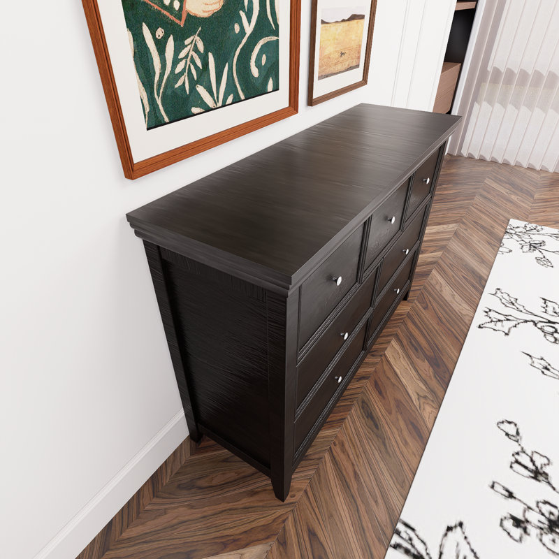Commode 7 tiroirs, commode garde-robe et commode à tiroirs, armoire de rangement noire moderne