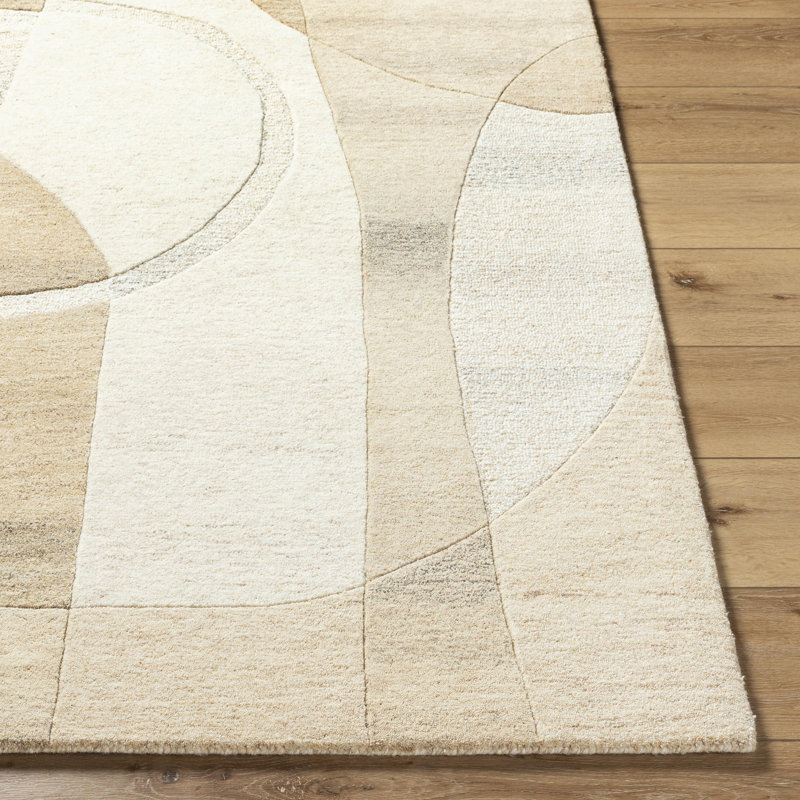 Kaveona Hand Tufted Wool Abstract Indoor Rug, Rectangle 9' x 12'