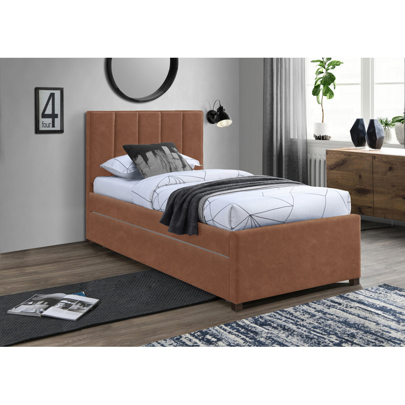 Hudson Kids Twin with Trundle, Cognac Vegan Leather