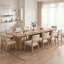 Amiliana Wooden Rectangular Dining Table With Upholstered Kitchen Chairs, Wood Legs Dining Room Set-1364933085-1364933084-1364933095