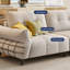 Canapé en tissu français moderne de style crème simple-102627459