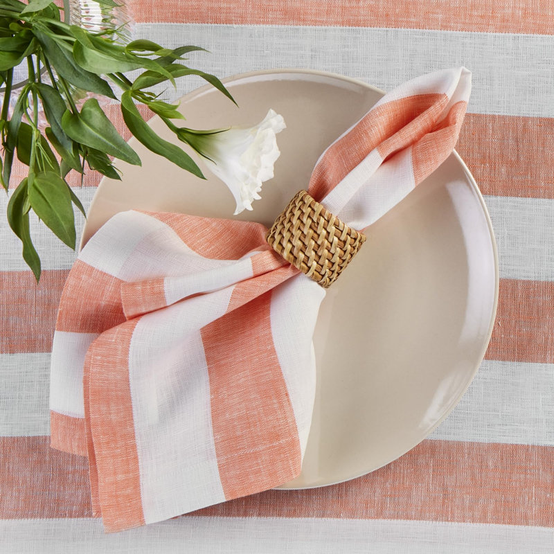 Cabana Stripe - 100% Pure Linen Dinner Napkins