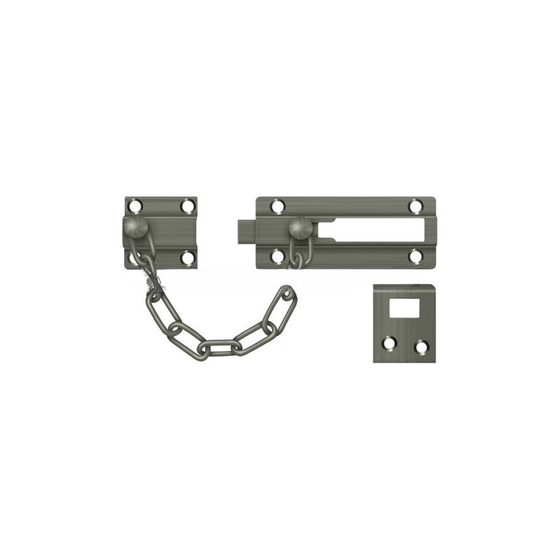 Brass Latch/Catch/Bolt, Antique Nickel
