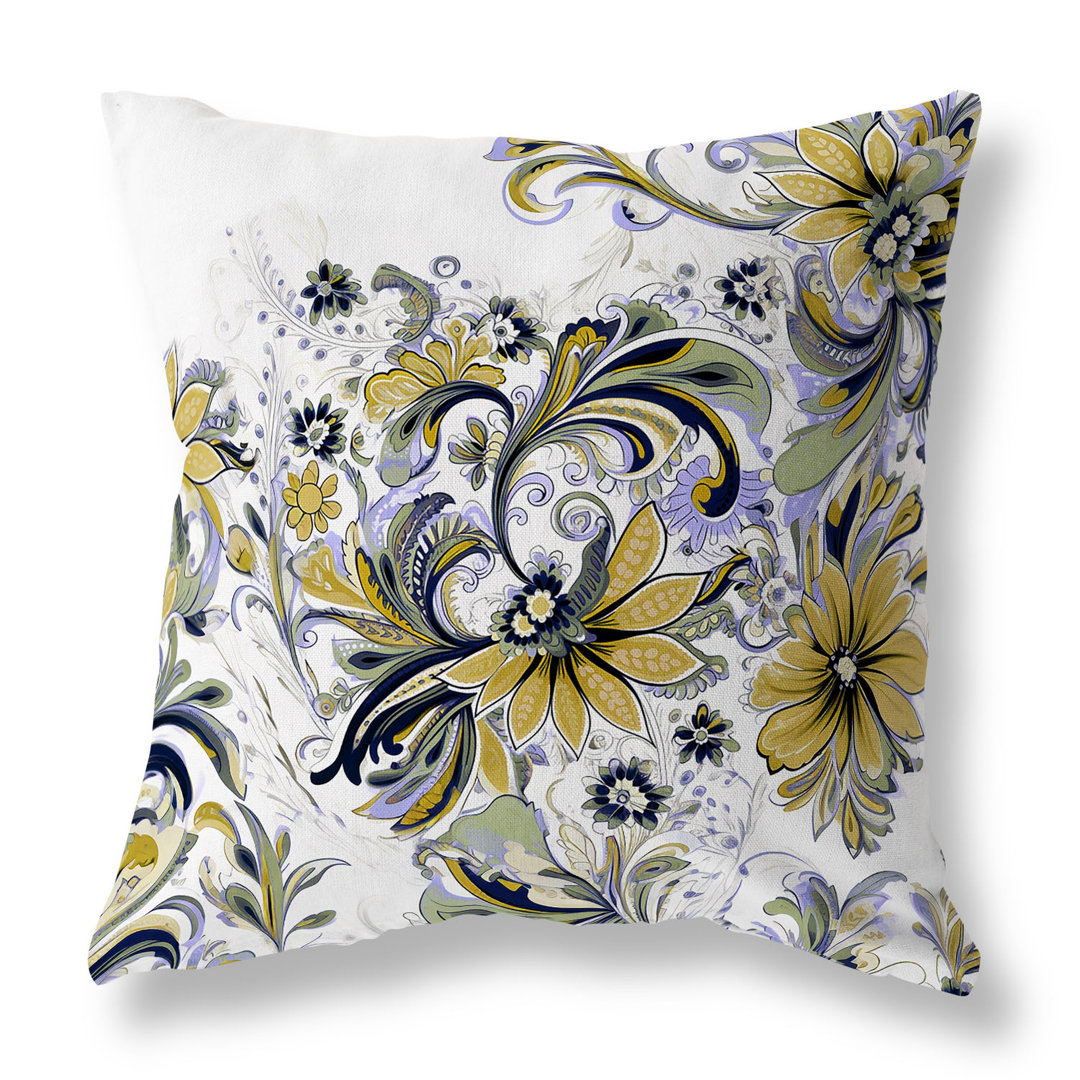 Wild Flora Fusion Floral Square Cushion mit Füllung