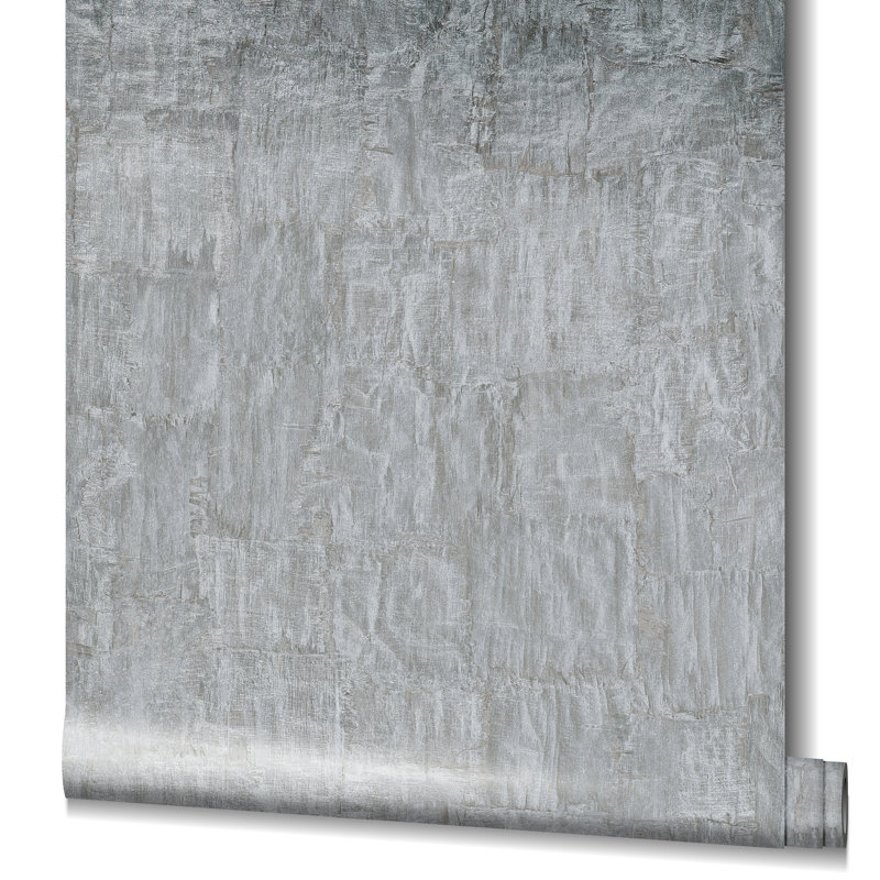 Jerez Torn Bark Sheen Textured Wallpaper Roll 10.05m x 0.70m, Grey