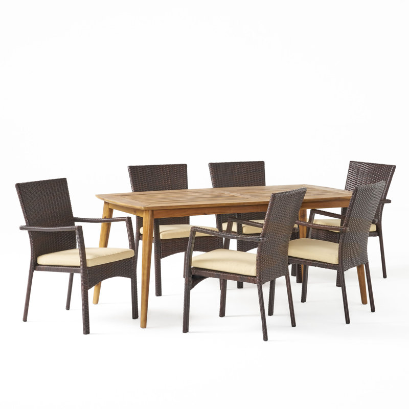 Ensemble repas 7 pièces avec coussins Soeren