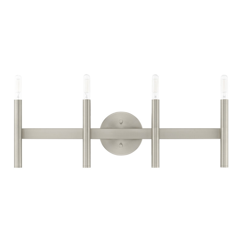 Nickel 4-Light Adjustable Dimmable Vanity Light Fixture