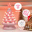Arbre de Noël en céramique rose 7 po avec étoile et ampoules extra transparentes