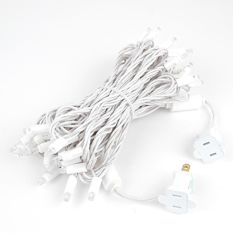 Mini guirlande de lumière DEL à grand angle 11 ' 50 ampoule DEL, Blanc pur, blanc