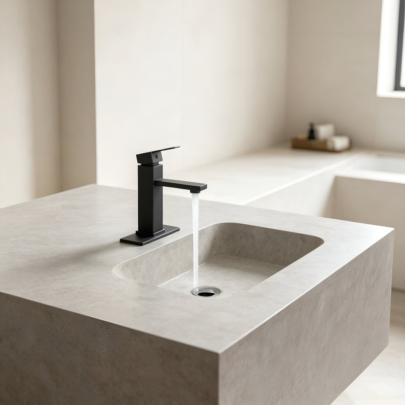 Robinet de salle de bain à poignée unique, robinet pour lavabo vasque en acier inoxydable SUS à entraxe central avec trop-plein escamotable et tuyaux d'alimentation