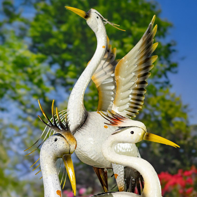 Ensemble de 4 figurines de jardin Great White Heron