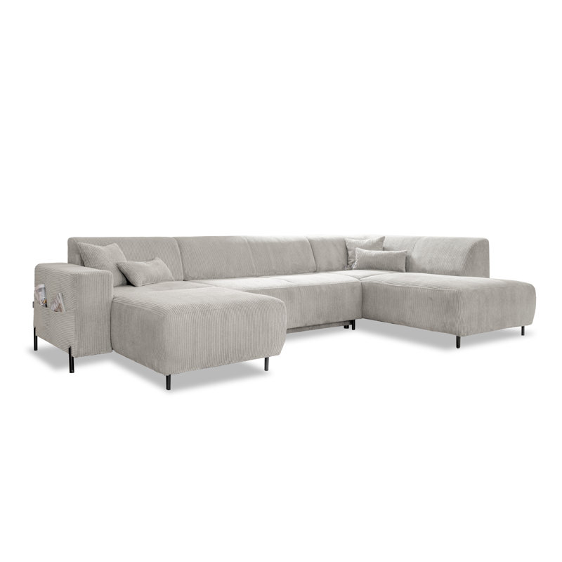 Cuddly Mia Corner Sofa Bed U-Form, Beige, Right facing
