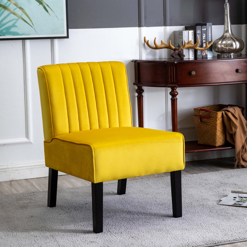 Ensemble de 2 chaises d'appoint Mid-Century modernes, Jaune