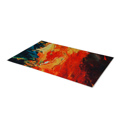 Premium Woven Carpet, 2.6 x 4.0 Feet | 100% Polyester, Antibacterial, Non-Slip Underside | 3D Digital Printing, Machine Washable, Pile Height: 0.04 in | Ideal for Living Room, Bedroom, and Home Decor