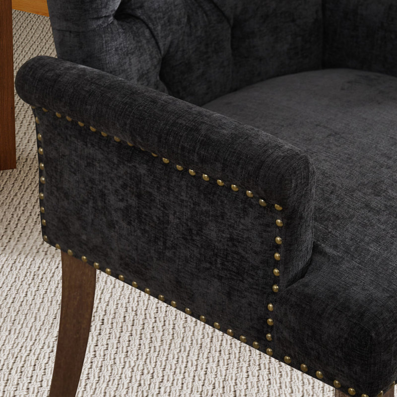 Chaise d'appoint en chenille, Noir