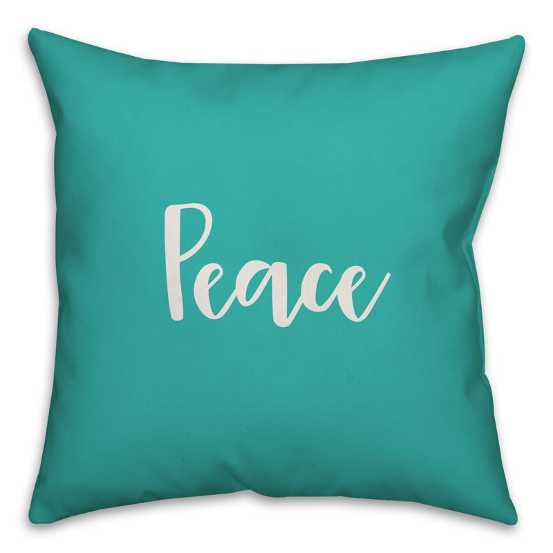  Coussin Peace, Bleu sarcelle, Coussin décoratif