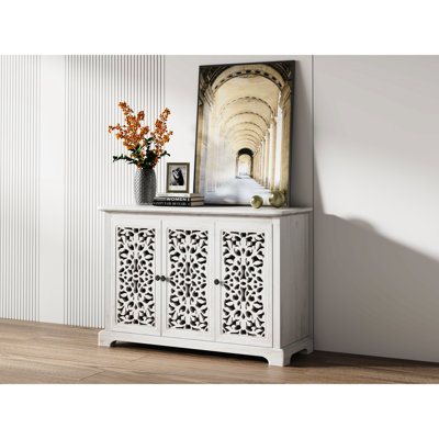 Buffet antique de salle à manger - Accent rétro avec 3 portes et espace de rangement intérieur spacieux pour la cuisine