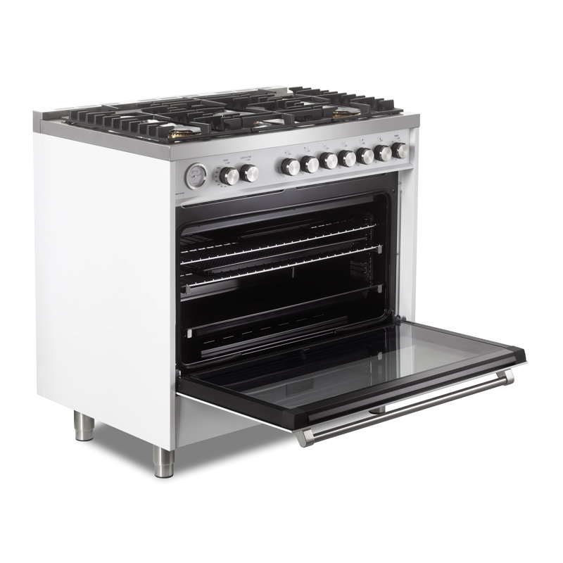 Verona Ultima 36" 5 Burner Single Gas Range, White