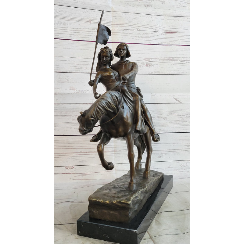 Sculpture en bronze d'un couple à cheval par Julius Schmidt-Felling