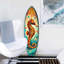 Art mural de planche de surf de bord de mer hippocampe - décor océan en bois fabriqué à la main par g. Debrekht - Accent intérieur et extérieur de maison de plage-1158810034