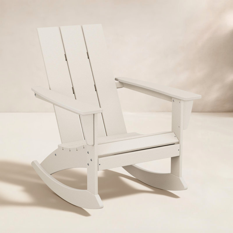 POLYWOOD Modern Adirondack Rocking Chair, Sand