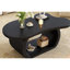 Table basse 39,3 po x 23,6 po avec plateau de 1,5 po d'épaisseur, table de bout irrégulière de style crème avec pieds incurvés, table d'appoint au design unique avec bord arrondi pour le salon, appartement-874116426