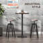 Table de pub ronde à hauteur de bar - rustique industriel, H 24 po x 42 po
