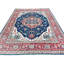 Tapis unique en laine bleu marine / rouge 8 pi 2 po x 10 pi 5 po Tribal