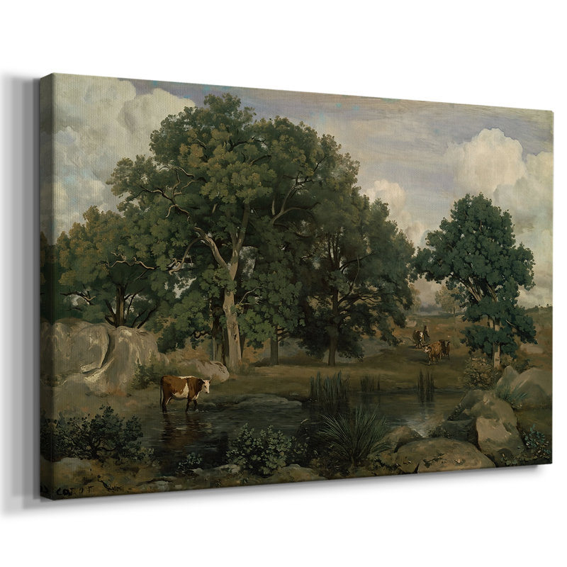 The Forest of Fontainebleau-Jean-Baptiste-Camille Corot-Gallery Wrapped Canvas-1846, 24x36