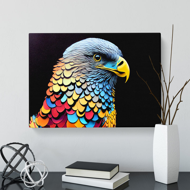 Colourful Eagle Bird Vol.5 - Wrapped Canvas, 50cm H x 76cm W x 3cm D