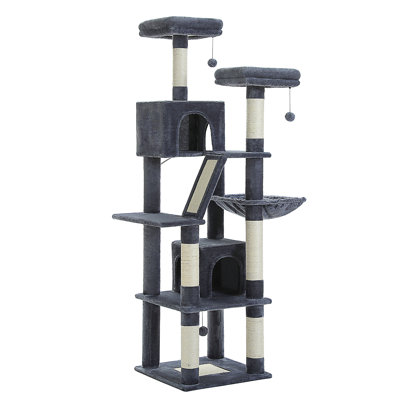 Large 72 Inch Cat Tree And Tower For Indoor Cats - With Sisal-Covered Scratching Posts, Padded Perches, Condos, And Basket