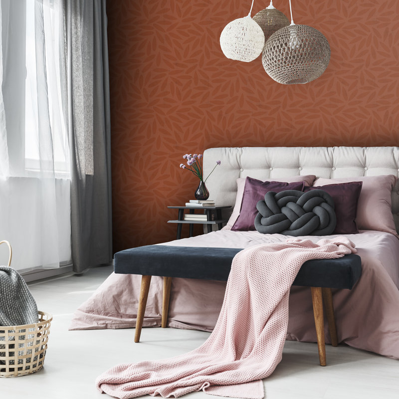 Maugansville Art Deco Drop Design 10.05m x 53cm Wallpaper Roll, Orange