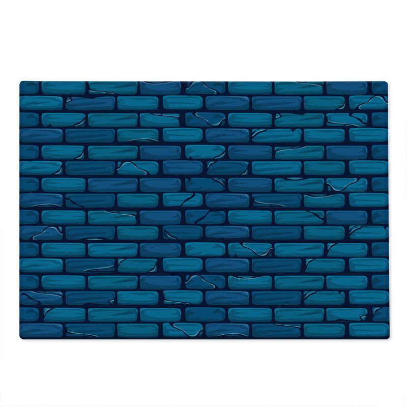 Planche à découper murale en briques bleues de grande taille Ambesonne