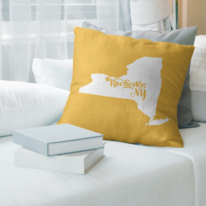 Coussin en lin nevada, Rochester, 18 po x 18 po, Jaune