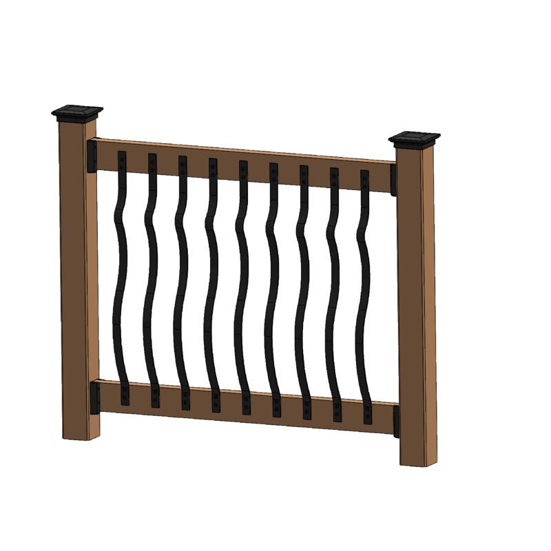 Black Sand Stainless Steel Belly Stair Baluster Set, 31" Height