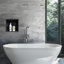 Niche de douche encastrée en acier inoxydable noir mat-1840968230