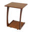 Table d'appoint en bois d'hévéa massif en forme de C avec roulettes verrouillables, table roulante à 2 niveaux pour ordinateur portable, idéale pour la maison