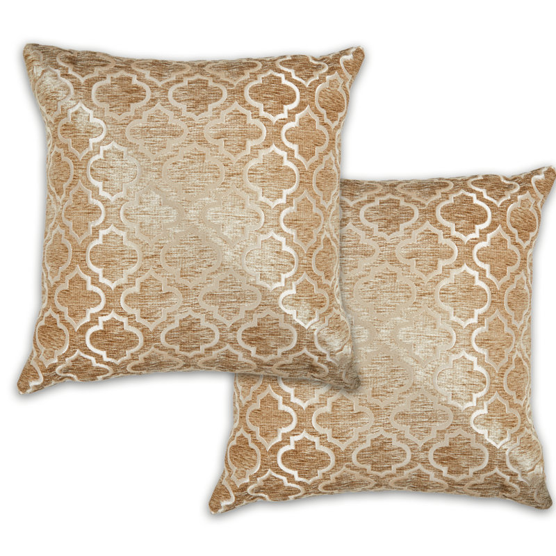 Yuliana Geometric Square Cushion Cover, Gold