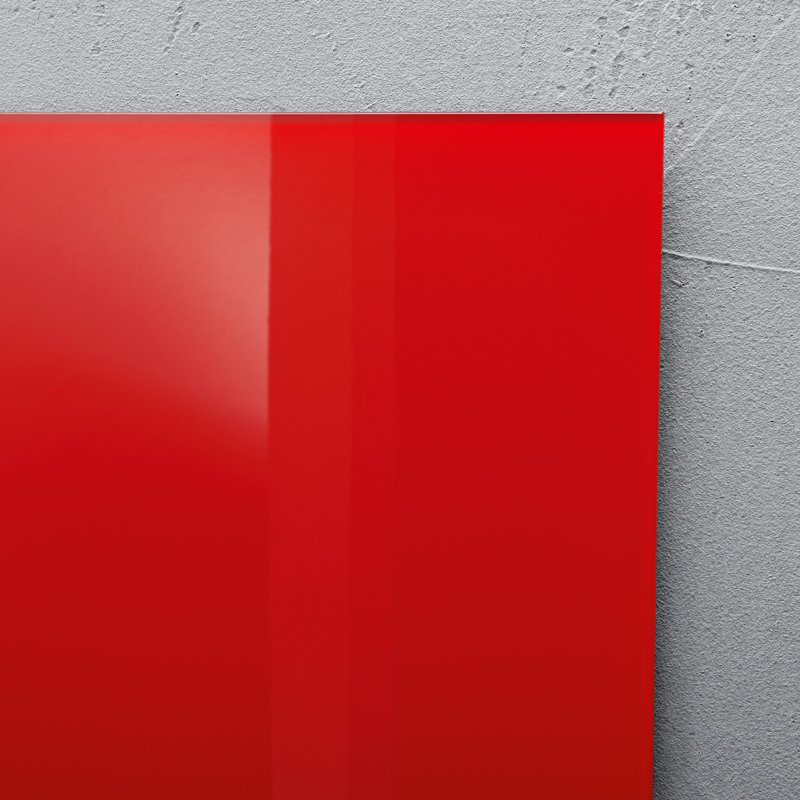 Artverum Wall Mounted Glass Board, 40cm H x 60cm W x 60cm L, Red