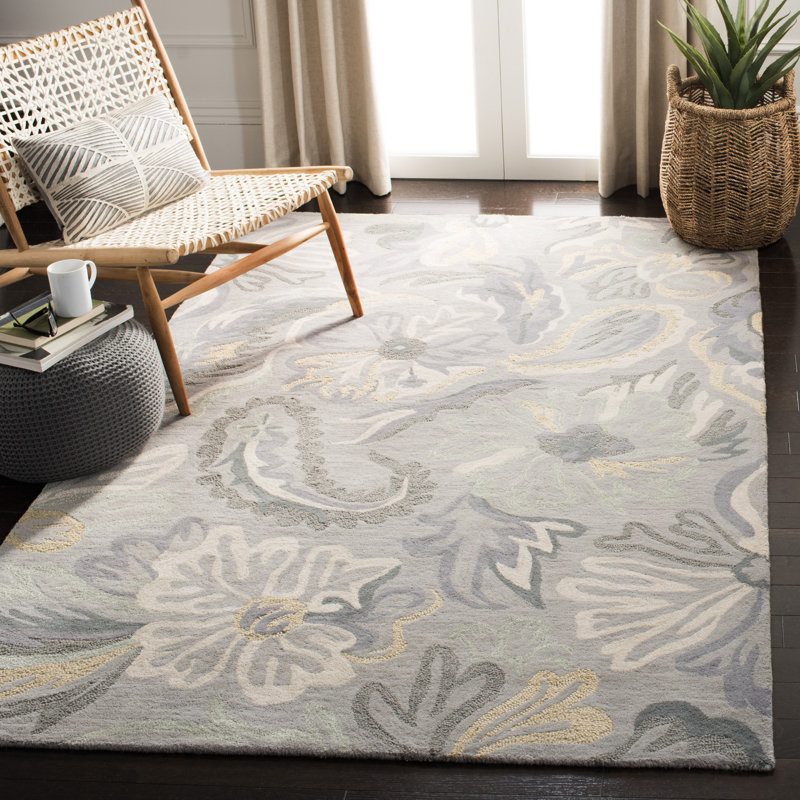 Tapis floral en laine touffeté à la main Arber Jardin