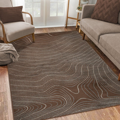 Hawk Veer Modern Abstract Wood Grain Indoor Runner or Area Rug