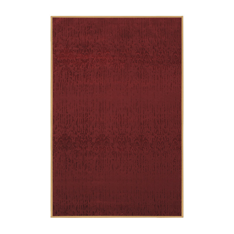 Tapis rouge / rouge foncé en laine / polyester tissé à la machine Dekiya