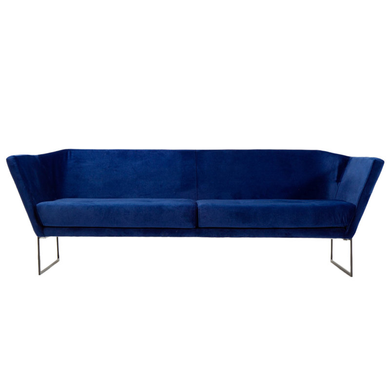 Causeuse rembourrée 68,9 po Bradham, 100 % polyester bleu