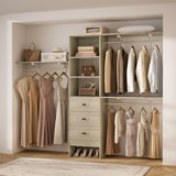 Abbigael 20.2''-  96‘’ W Closet System with 3 Wooden Drawers and 3 Shelving Towers