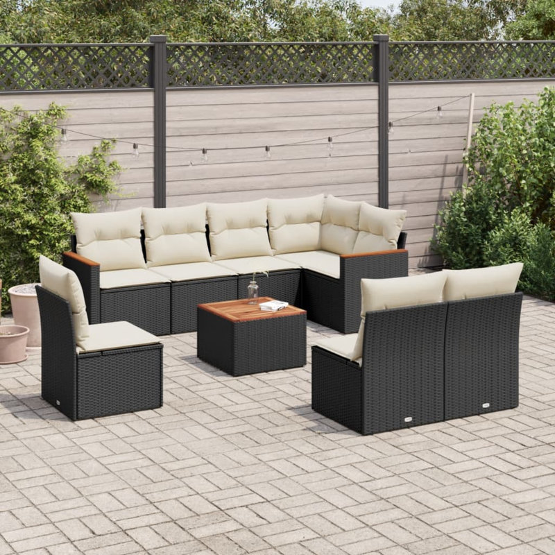 Ensemble de canapé de jardin Vidaxl, Noir