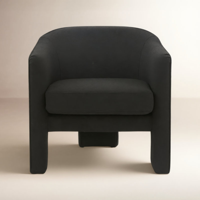 Upland Upholstered Armchair, Black Boucle