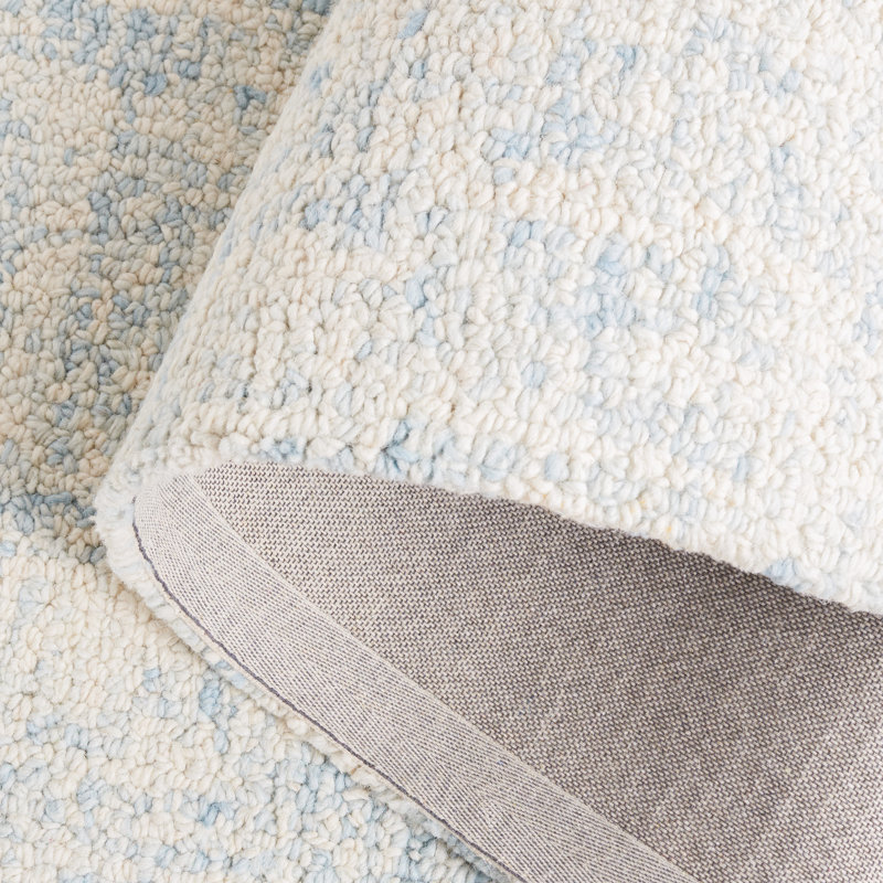 Fredi Abstract Hand Tufted Wool/Cotton Area Rug in Light Blue/Ivory, Rectangle 8' x 10'